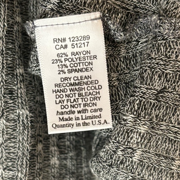 Michael Lauren Slouchy cowl neck sweater in grey cotton blend with frayed hems! - Picture 4 of 7